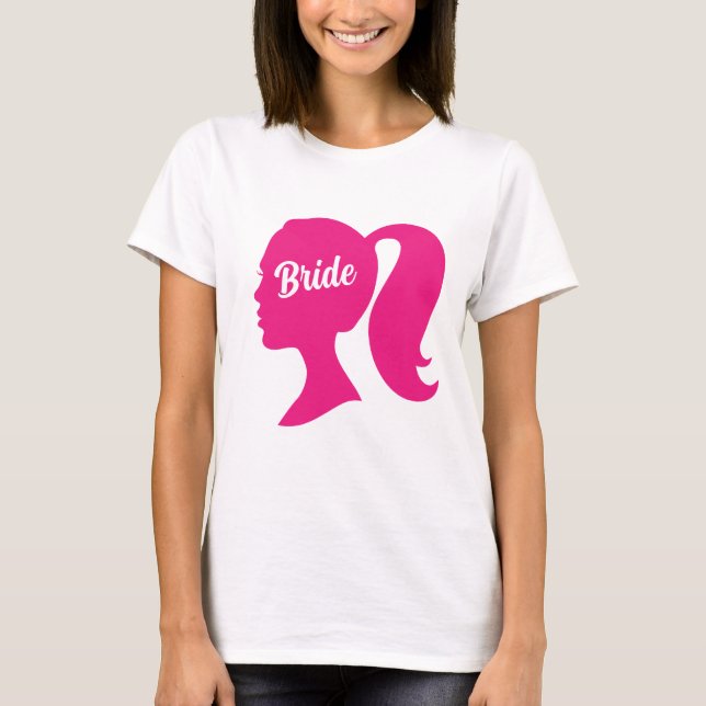 T-shirt Bachelorette de mariée rose (Devant)