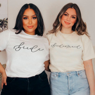 T-shirt Bachelorette/Fête nuptiale à script mignon