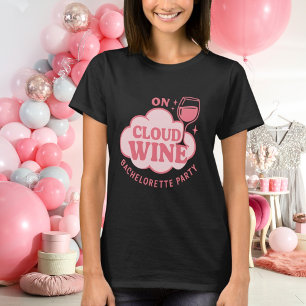 T-shirt Bachelorette fête sur le vin rose nuage