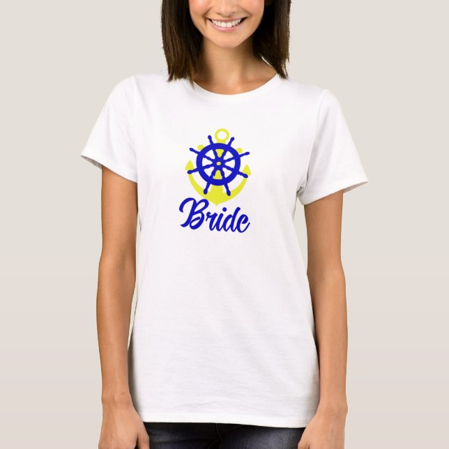 T-shirt Bachelorette mariées à thème nautique (Devant)