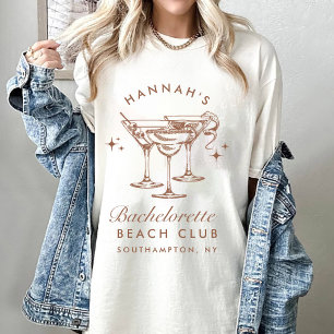 T-shirt Bachelorette Retro Cocktail Brown