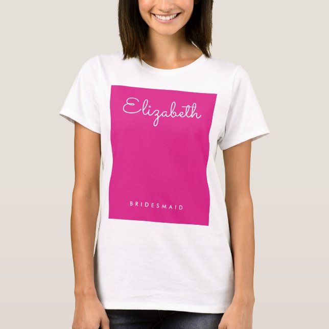 T-shirt Bachelorette Rose Blanc Élégante Femme Bridesmaid (Devant)