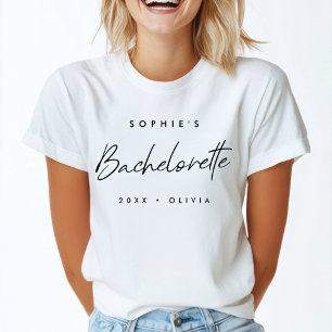 T-shirt Bachelorette   Script minimaliste Épouse moderne