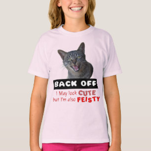 T-shirt BACK OFF Cute Cat - mignonne mais flippante