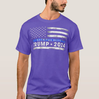 T-shirt Back The Blue Thin Line Flag