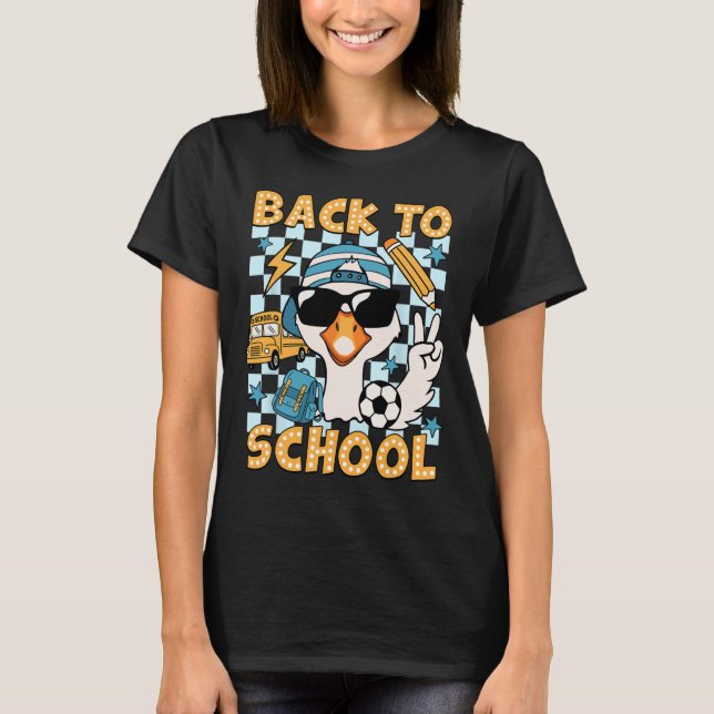 T-shirt Back To School Funny Silly Goose First Day Of Scho (Devant)