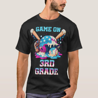 T-shirt Back To School Game On Third Grade Baseball First 