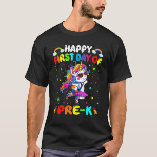 T-shirt Back To School Happy First Day Of Pre K Unicorn