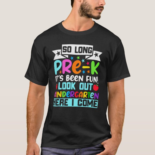 T-shirt Back To School Kids So Long Pre K Kindergarten Her (Devant)