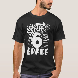 T-shirt Back To School Sixth 6th Grade Teacher Boys Graffi