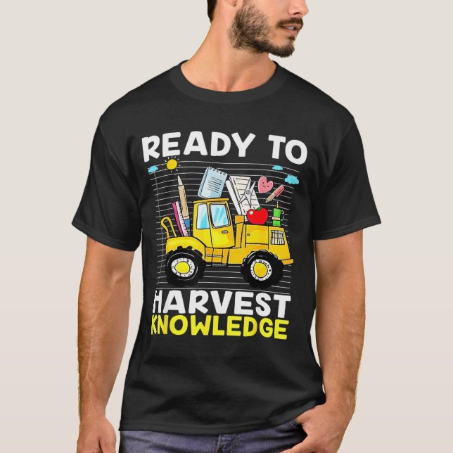 T-shirt Back To School Teacher Farming Tractor Farmer Kids (Devant)