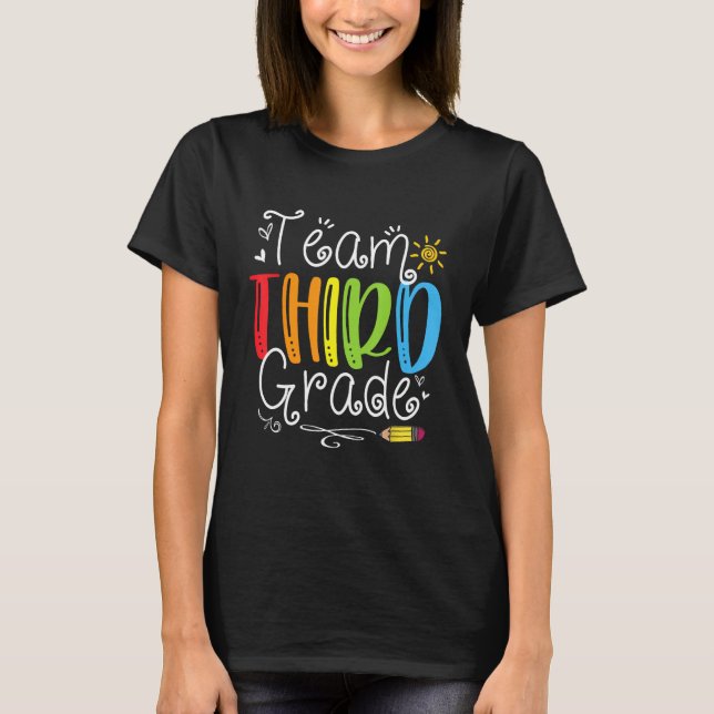 T-shirt Back To School Team Third Grade 3rd Teacher Studen (Devant)