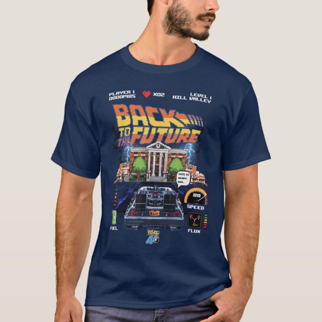 T-shirt Back tohe Future 40th Anniversary Video Game Style (Devant)