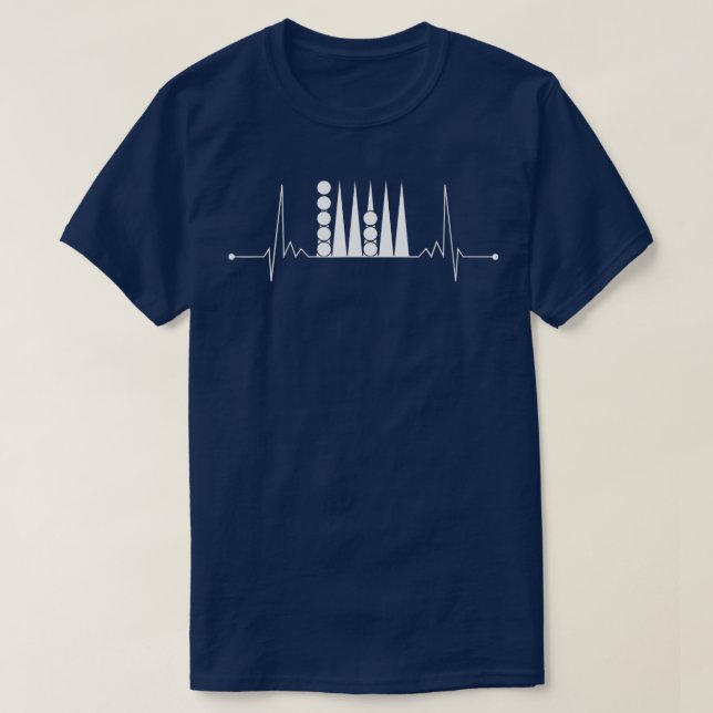 T-shirt Backgammon Hearbeat Board Jeu Nuit 1 (Design devant)