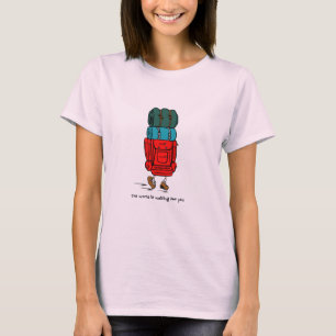 T-shirt Backpacker Backpack The World is Waiting for You