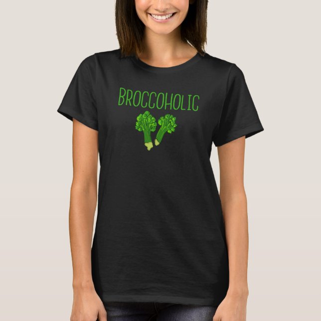 T-shirt Backprint Broccholic Vegan Meatless and broccoli (Devant)