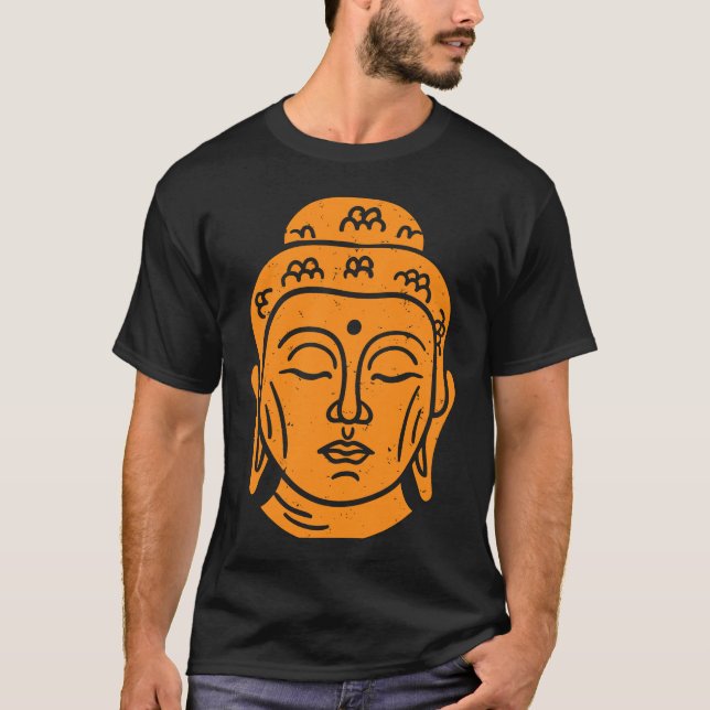 T-shirt Backprint Buddha Head Buddhist Wisdom (Devant)
