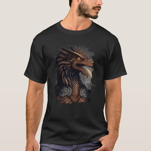 T-shirt Backprint Fire breathing eagle of freedom and stre (Devant)
