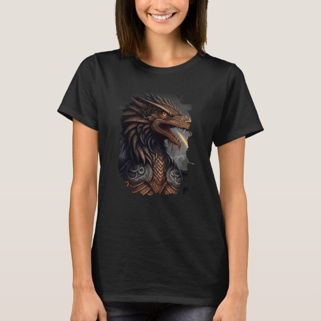 T-shirt Backprint Fire breathing eagle of freedom and stre (Devant)