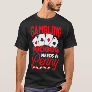 T-shirt Backprint Gambling Granny Needs A Penny Casino