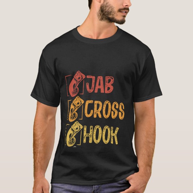 T-shirt Backprint Jab Cross Hook Uppercut Boxing (Devant)