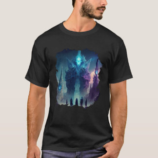 T-shirt Backprint Mystical alien planet futuristic journey