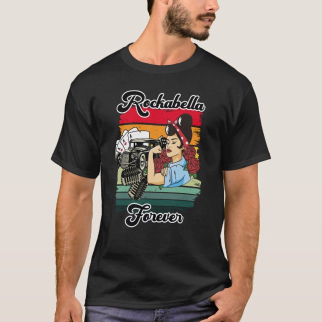 T-shirt Backprint Rockabella Forever Vintage Rockabilly (Devant)