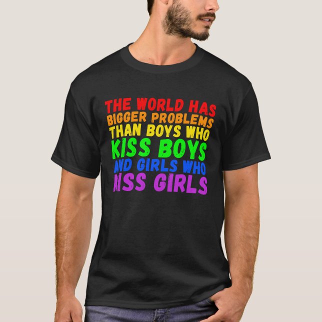 T-shirt Backprint The world has bigger problems than LGBTQ (Devant)