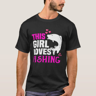 T-shirt Backprint This girl loves fishing and anglers