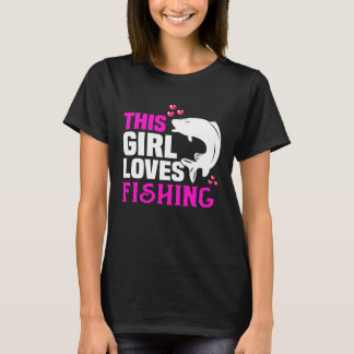 T-shirt Backprint This girl loves fishing and anglers