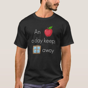 T-shirt Backprint Une Apple par jour garde Windows PC