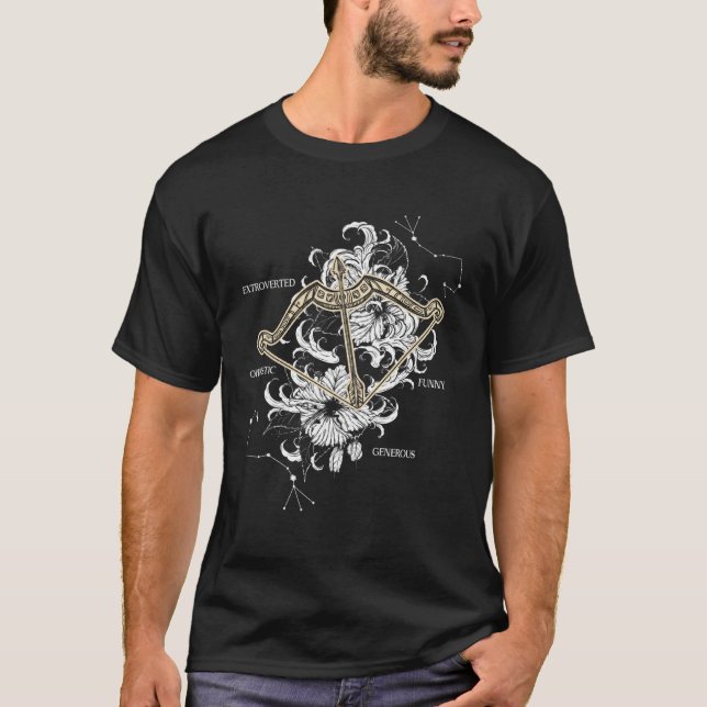 T-shirt Backprint Zodiac Sign Sagittarius (Devant)