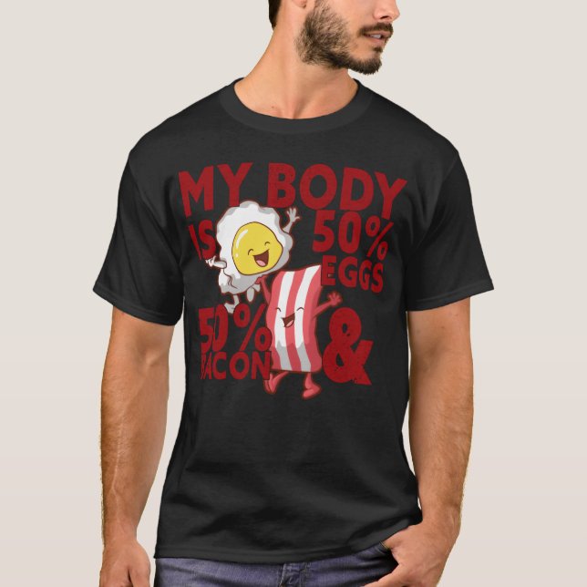 T-shirt Bacon And Eggs Breakfast Fastfood Food Lover vinta (Devant)