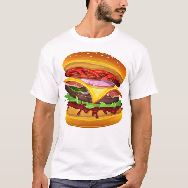 T-shirt Bacon Cheeseburger avec les oeuvres (Devant)
