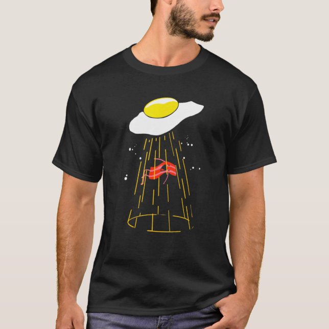 T-shirt Bacon Et Oeufs Enlèvement D'Aliens Oeufs Petits-Dé (Devant)