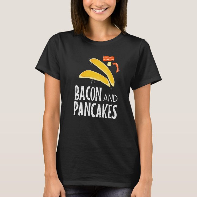 T-shirt Bacon Pancakes Cute Matin Food Breakfast (Devant)