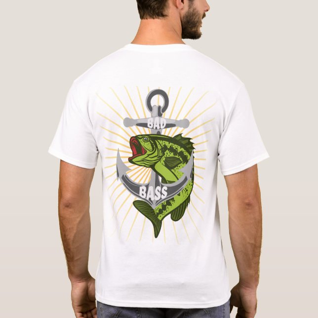 T-shirt Bad Bass Avec Ancre Bateau Nom Personnalisé (Dos)
