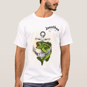 T-shirt Bad Bass Avec Ancre Bateau Nom Personnalisé T-Shir