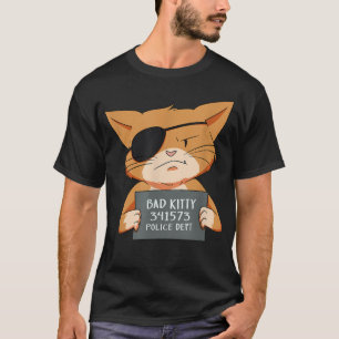 T-shirt Bad Cat Gangster Mugshot Kitty Pour Les Amateurs D