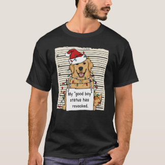 T-shirt Bad Dog Mugshot Christmas Funny Retriever Gift