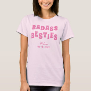 T-shirt Badass Besties Funny Bridesmaid Favoriser Cadeau