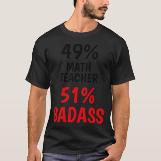 T-shirt Badass enseignant en mathématiques