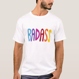 T-shirt BADASS Lettrage Amusant Coloré