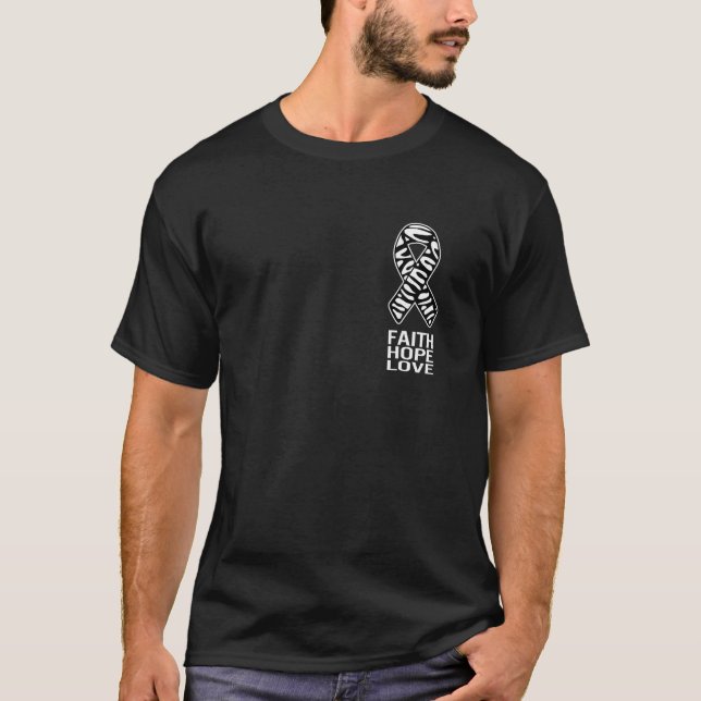 T-shirt Badass Neuroendocrine Cancer Awareness NET Zebra R (Devant)
