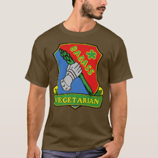 T-shirt Badass végétarien (bouclier) amusant amateur de lé