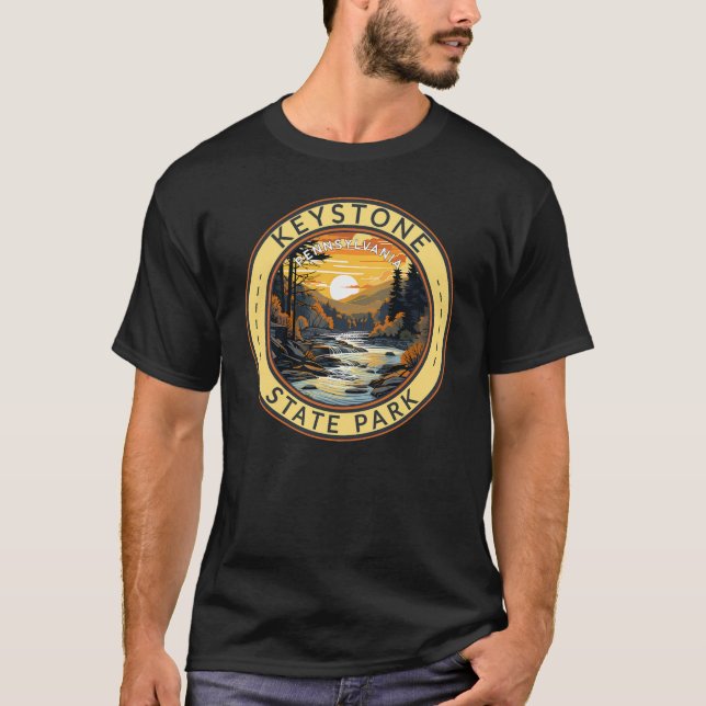 T-shirt Badge d'art de voyage Keystone State Park Pennsylv (Devant)