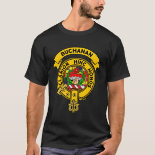 T-shirt Badge De Clan Buchanan Tartan T Chemise Longues Ma