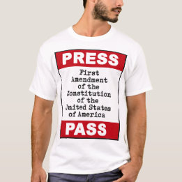 T-shirt Badge de passe de presse du premier amendement