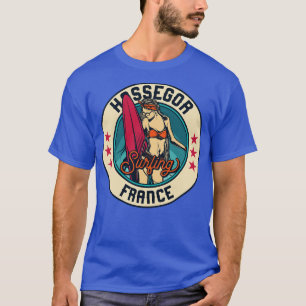 T-shirt Badge de Surf Vintage pour Hossegor France