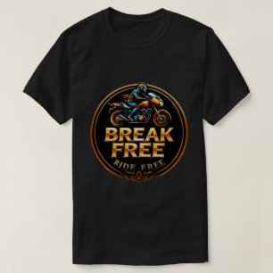 T-shirt Badge doré représentant le logo du motard Break Fr